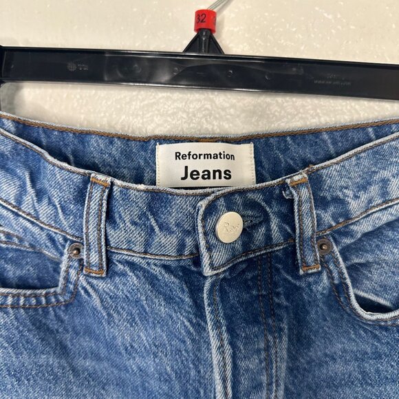 Reformation High Rise Straight Leg Jeans Colorado Wash Minimalist Contemporary - Picture 3 of 7